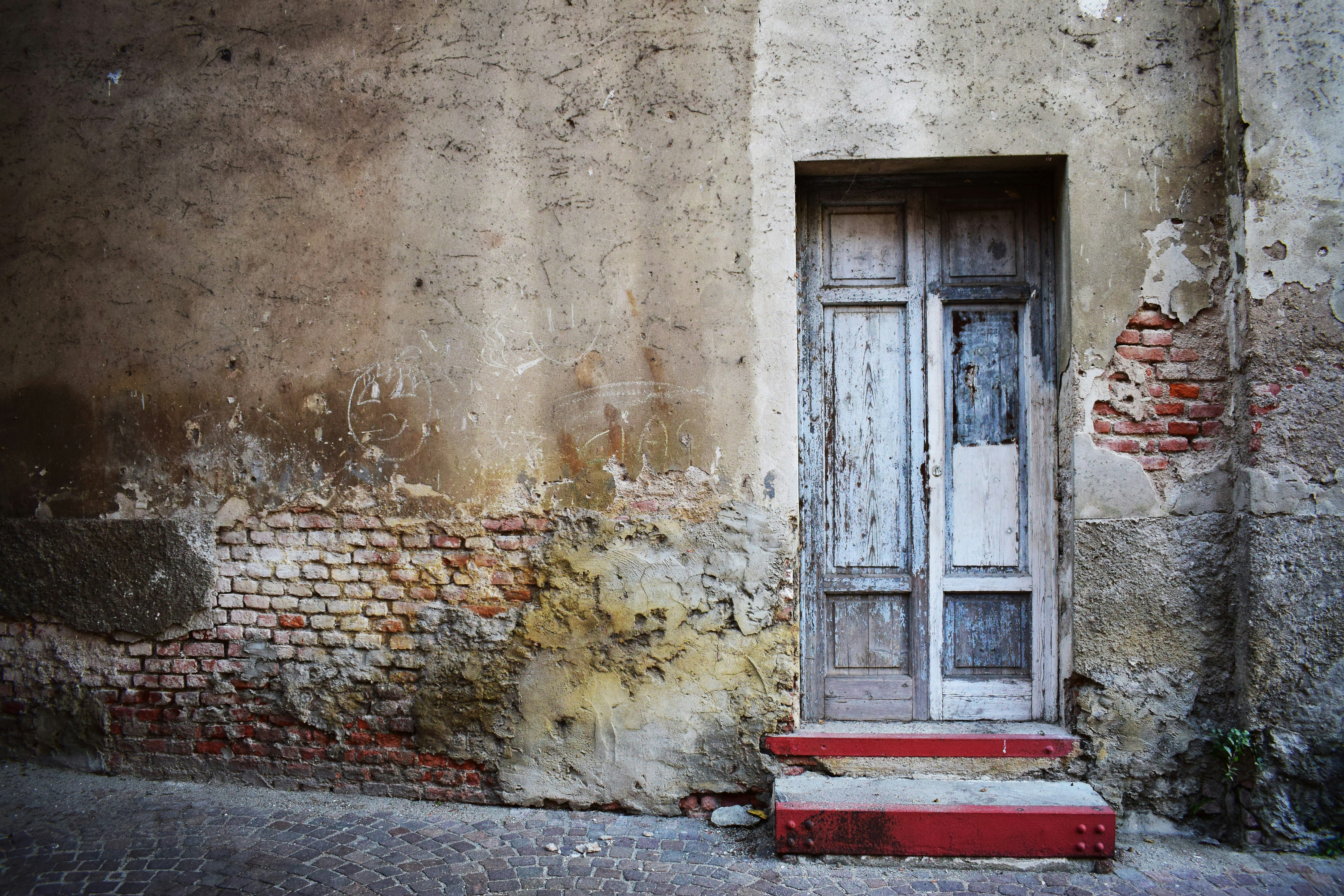 closed French door during day